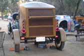 Stunning Custom Made Wood Teardrop Trailer Pulled by Model A Ford Roadster